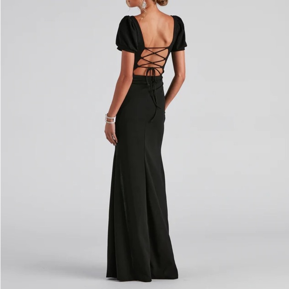 Denali Formal Puff Sleeve Long Dress